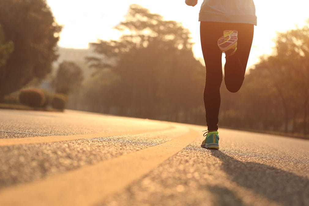 person running on a street