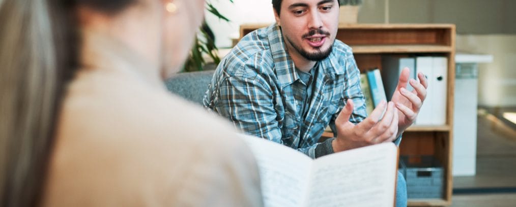 Young adult participating in an individual therapy session.