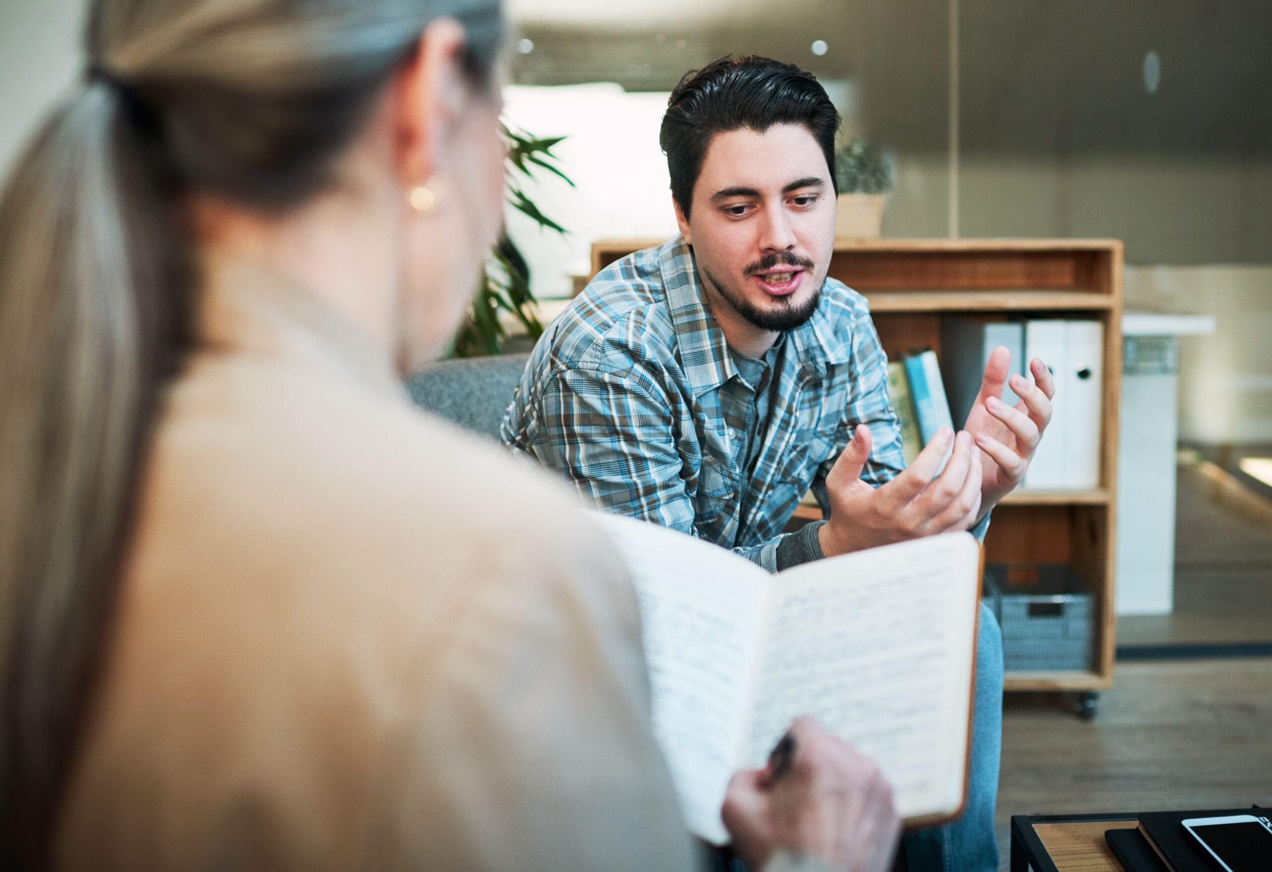 Young adult participating in an individual therapy session.